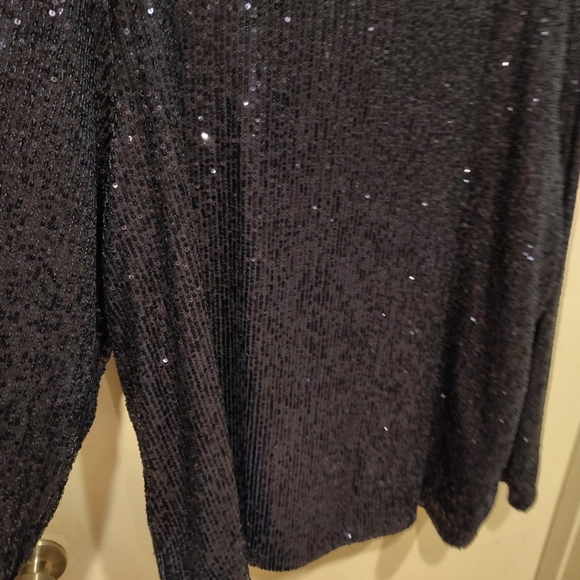 Talbots Plus Women's Navy Blue All Over Sequin Top Sz 3X Evening Event Party - Picture 5 of 7